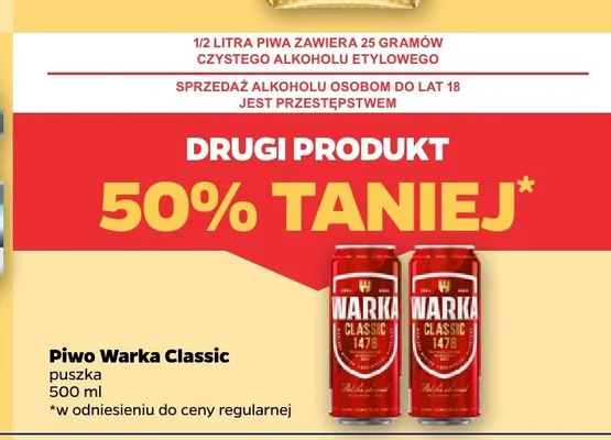 Piwo Warka Classic promocja w Netto
