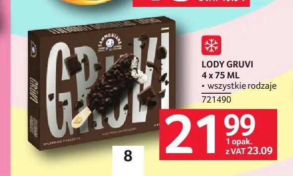 Lody Gruvi 4-pak 75ml promocja w Selgros