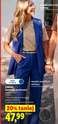 Kamizelka garniturowa Esmara rozmiary 36-42 3 kolory wysoka zawartość wiskozy promocja w Lidl