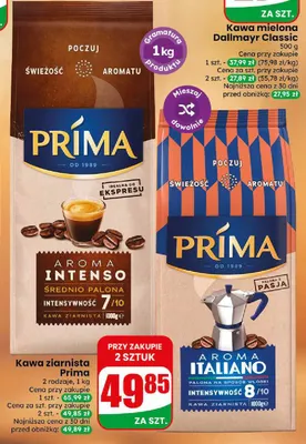 Kawa ziarnista Prima Aroma Intenso promocja w Dino