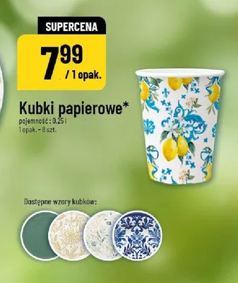 Kubki papierowe 0,25 l promocja w POLOmarket