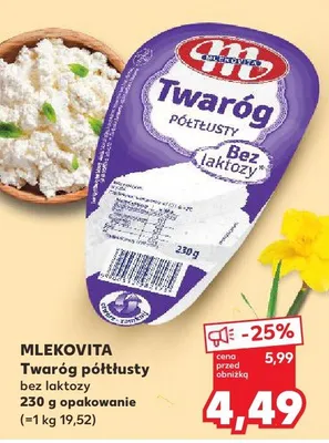 Twaróg półtłusty bez laktozy promocja w Kaufland