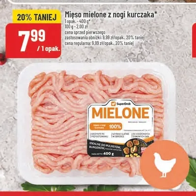 Mięso mielone z nogi kurczaka SuperDrob promocja w POLOmarket