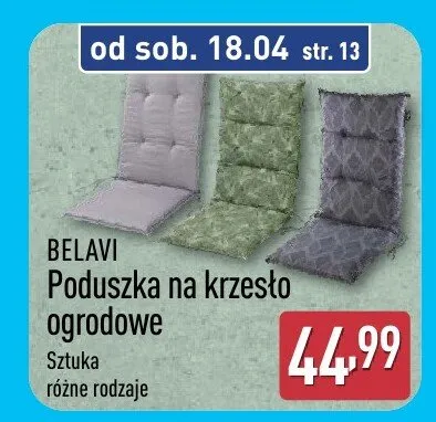 Poduszka na krzesło ogrodowe promocja w Aldi