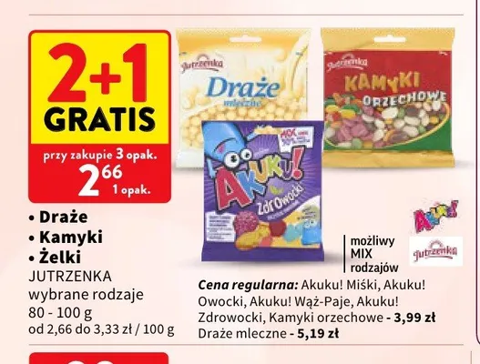 Kamyki orzechowe Jutrzenka promocja w Intermarche