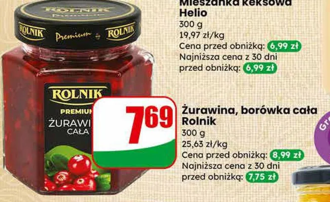 Żurawina, borówka cała promocja w Dino