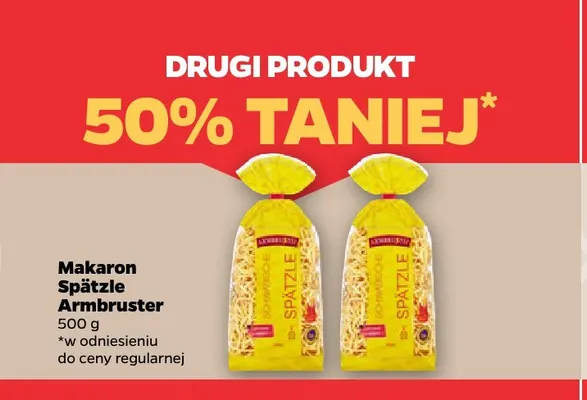 Makaron Spätzle Armbruster promocja w Netto