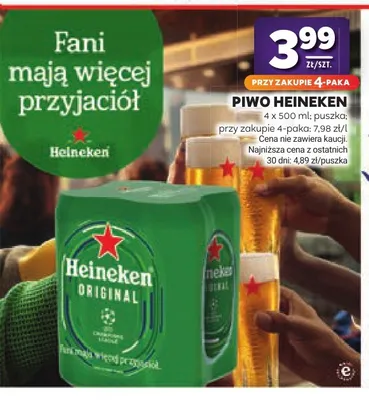 Piwo Heineken Original 4-pak promocja w Stokrotka
