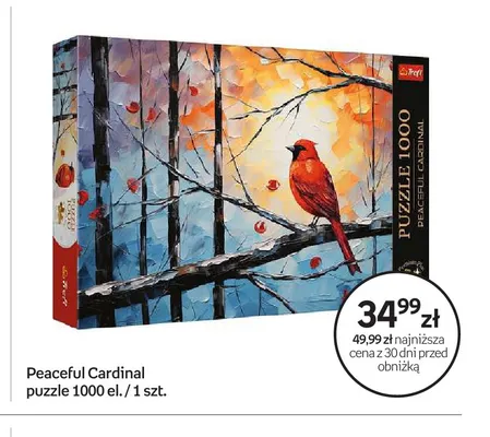 Puzzle Peaceful Cardinal 1000 el. Trefl promocja w Empik