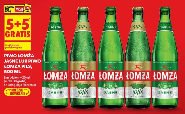 Piwo Łomża Pils promocja w Biedronka