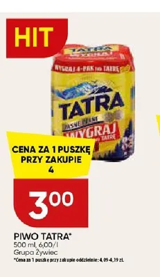 Piwo Tatra Jasne Pełne promocja w Chata Polska