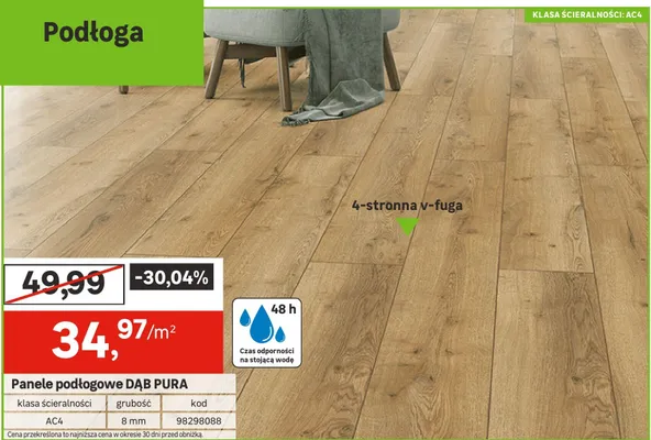 Panele podłogowe DĄB PURA promocja w Leroy Merlin
