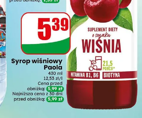 Syrop wiśniowy Paola promocja w Dino