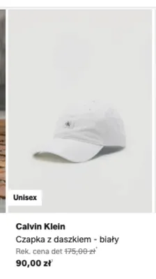 Czapka z daszkiem Calvin Klein biała promocja w Lounge by Zalando