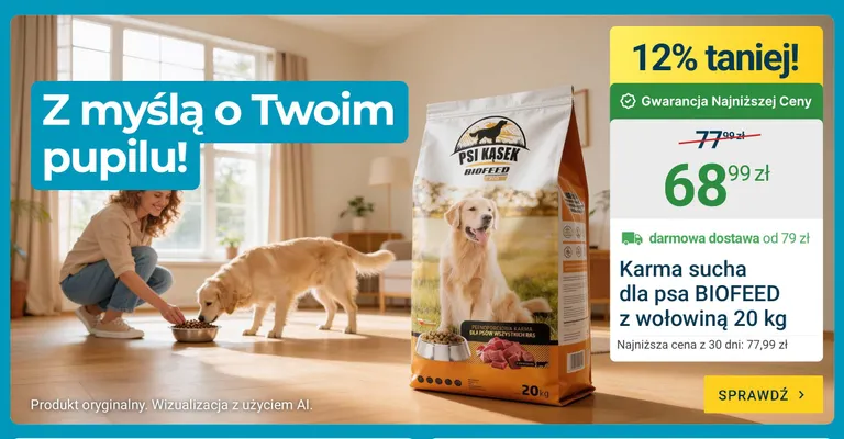 Karma sucha dla psa Biofeed z wołowiną promocja w ERLI