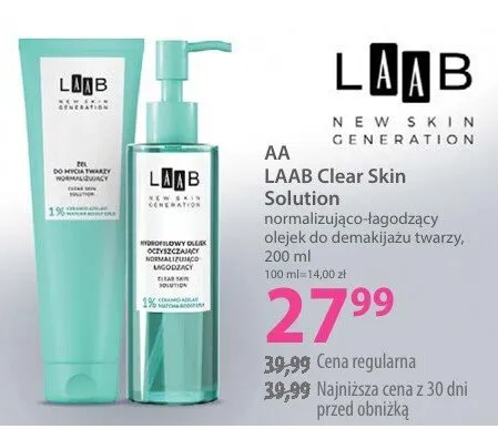 LAAB Clear Skin Solution normalizująco-łagodzący olejek do demakijażu twarzy promocja w Hebe