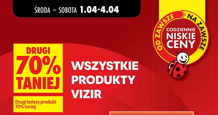 Wszystkie produkty Vizir DRUGI -70% promocja w Biedronka