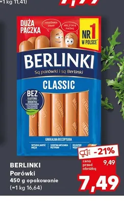 Parówki Berlinki Classic promocja w Kaufland