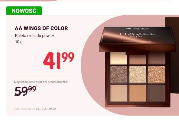 Paleta cieni do powiek AA Wings of Color promocja w Rossmann