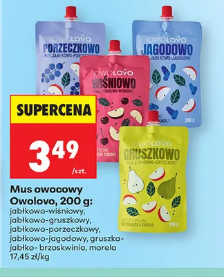 Mus owocowy jabłkowo-gruszkowy Owolovo promocja w Biedronka