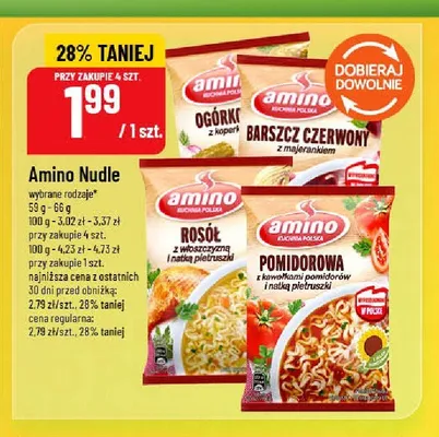 Zupa błyskawiczna nudle Rosół Amino promocja w POLOmarket