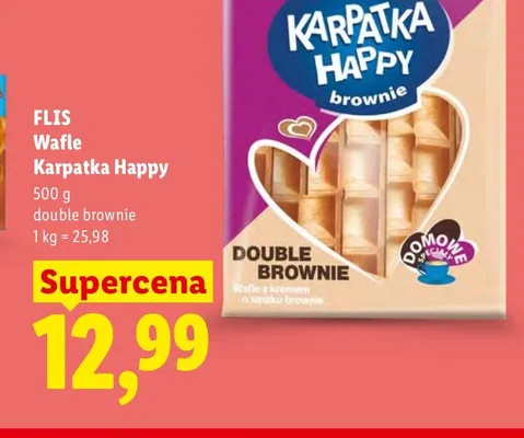 Wafle Karpatka Happy Flis double brownie promocja w Lidl