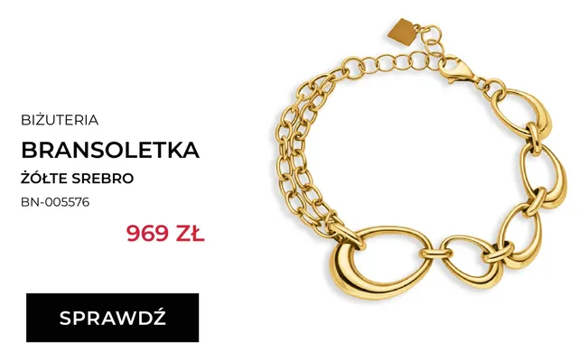 Bransoletka Briju żółte srebro