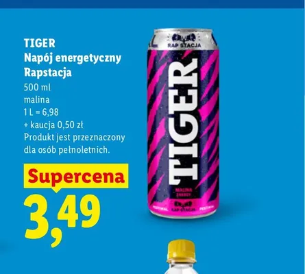 Napój energetyczny Tiger Rapstacja malina promocja w Lidl