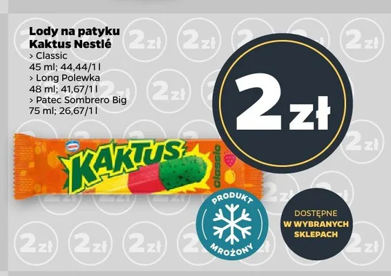 Lody na patyku Kaktus Nestlé Classic promocja w Netto