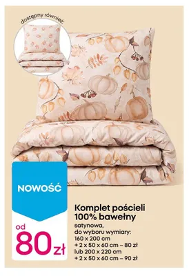 Komplet pościeli 100% bawełny satynowej 160x200 cm promocja w Pepco