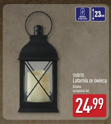Latarnia ze świecą Subito promocja w Aldi