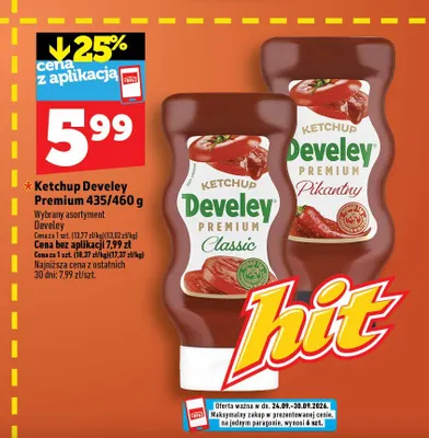 Ketchup Develey Premium pikantny promocja w TOPAZ
