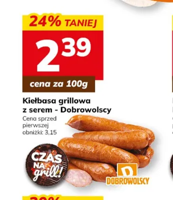 Kiełbasa grillowa z serem Dobrowolscy promocja w Hitpol