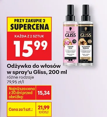 Odżywka do włosów w sprayu różne rodzaje promocja w Biedronka