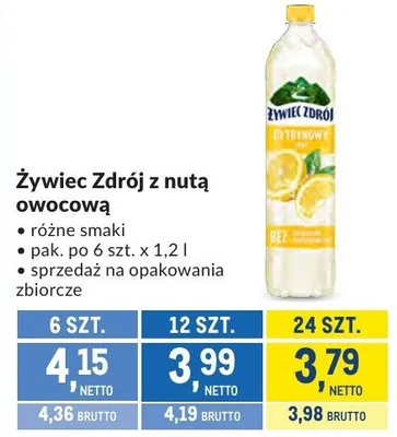 Żywiec Zdrój z nutą owocową różne smaki promocja w Makro