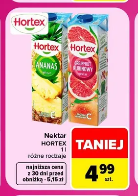 Nektar Hortex grejpfrut rubinowy promocja w Carrefour Market