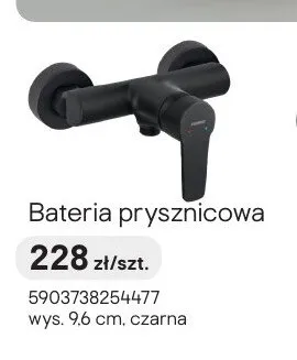 Bateria prysznicowa Ferro Rennto czarna promocja w Castorama