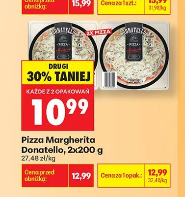 Pizza Margherita Donatello 2-pak promocja w Biedronka