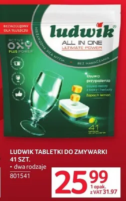 Tabletki do zmywarki Ludwik All in One Ultimate Power promocja w Selgros