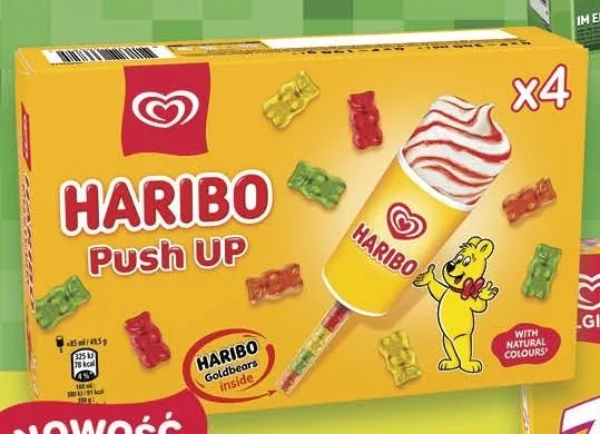 Lody Algida Haribo Push Up 4-pak promocja w Biedronka