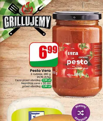 Pesto czerwone Vera promocja w Dino