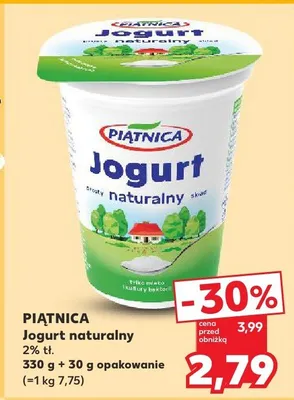 Jogurt naturalny 2% tł. promocja w Kaufland