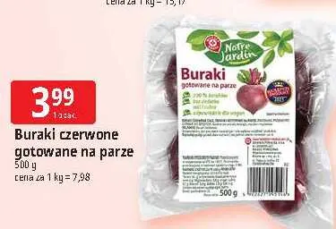 Buraki czerwone gotowane na parze Notre Jardin promocja w Leclerc