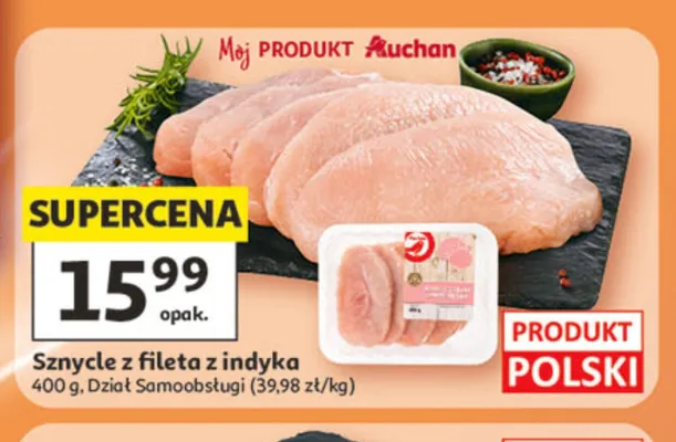 Sznycle z fileta z indyka Auchan promocja w Auchan