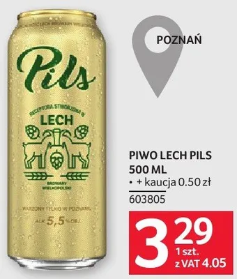 Piwo Lech Pils 500 ml promocja w Selgros