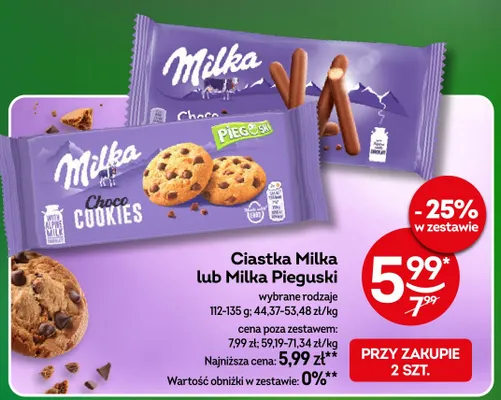 Ciastka Milka Pieguski promocja w Żabka
