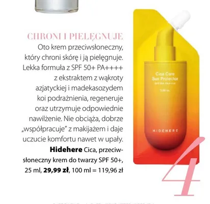 Krem do twarzy przeciwsłoneczny SPF 50+ Hidehere Cica promocja w Hebe