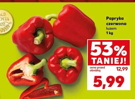 Papryka czerwona luzem promocja w Kaufland