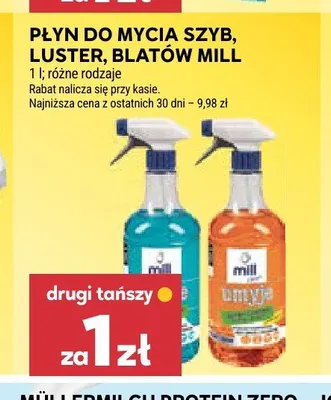 Płyn do mycia szyb, luster, blatów MILL promocja w Stokrotka