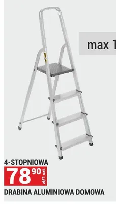 DRABINA ALUMINIOWA DOMOWA 4-STOPNIOWA promocja w Merkury Market